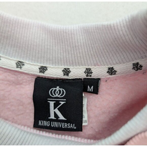 King Universal Women's Sweatshirt Size M Pink Crewneck Snowflake Tree - Picture 5 of 13